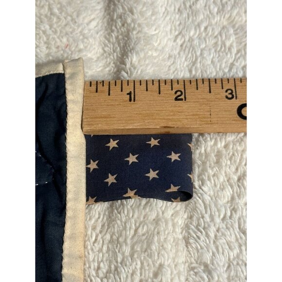 Handmade Patriotic Quilted Wall Hanging With Stars Stripes Design 10" x 37" - Picture 5 of 8